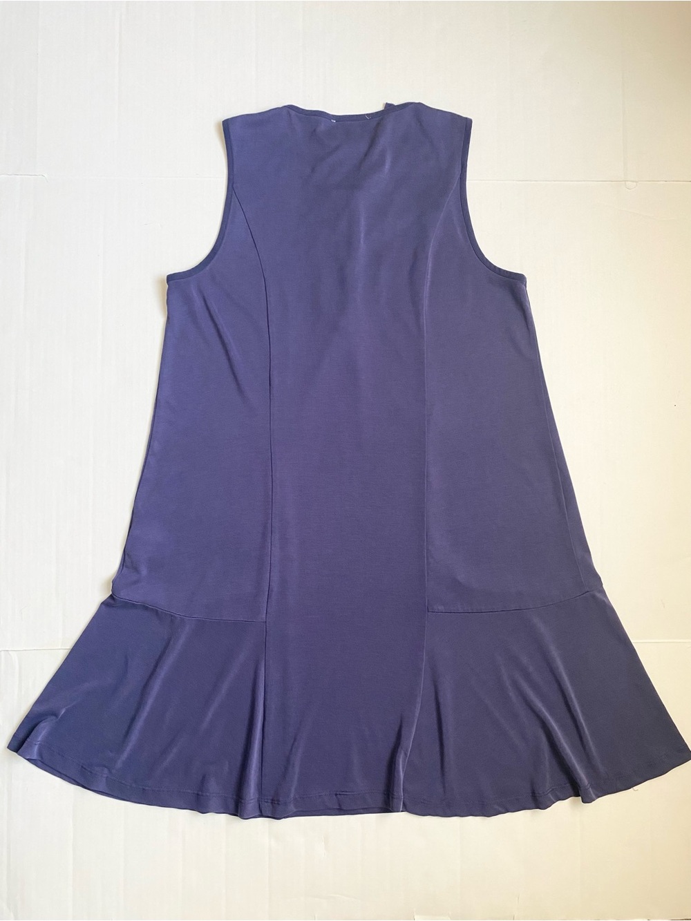 1.STATE Blue Lace-Up Sleeveless Shift Dress Knit Flounce Size Medium EUC - Picture 2 of 6